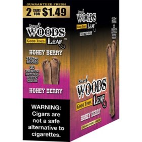 Sweet Woods Leaf Honey Berry Cigars, Pre-Priced 2 for $1.29, 2 ct., 15 pk.