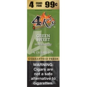 4 K's Green Sweet Cigars, Pre-Priced $0.99 (4 ct., 15 pk.)