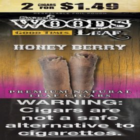 Sweet Woods Leaf Honey Berry Cigars Pre-Priced 2 cigars for $1.49, 15 pk.