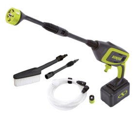 Sun Joe 24V-PP350-BDL 24-Volt iON+ Power Cleaner Kit, 350 PSI Max*, 0.6 GPM Max*, W/ 2.0-Ah Battery and Charger, 11 Fl Oz Detergent Bottle, and Mesh Storage Bag