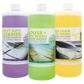 Sun Joe SPX-ASST3Q 3-Pack Pressure Washer Concentrate Trio - House and Deck Wash, Auto Foam, All Purpose Cleaner