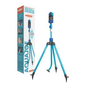 Aqua Joe 360° Telescoping Sprinkler & Mister with Metal Tripod Base	