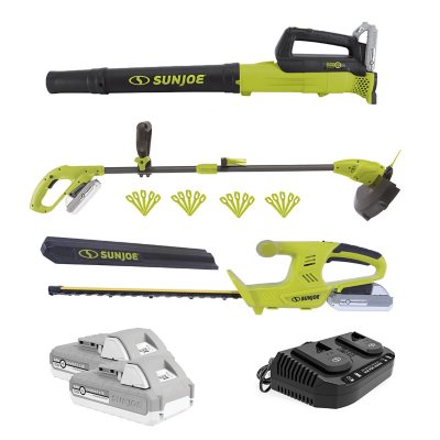 Sun Joe 24V Cordless 3-Tool Garden Combo Kit: Hedger, Trimmer & Leaf Blower