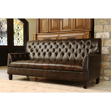Emily Tufted Leather Sofa