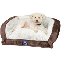 Serta Perfect Sleeper Memory Foam Blend Couch Pet Bed, 24" x 20" - Dark Brown