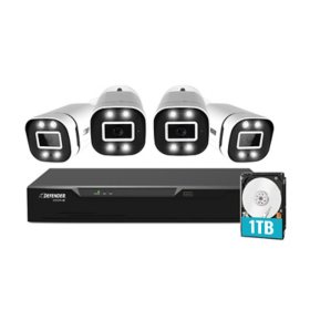 Defender Vision AI 4K Cameras with 1TB DVR Security System, 4pk.