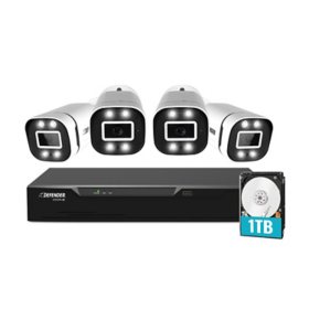 Defender 4K Vision AI Smart Artificial Intelligence 1TB DVR Security System with 4 Deterrence Cameras, Human and Vehicle Detection