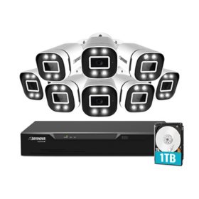 Defender 4K Vision AI Smart Artificial Intelligence 1TB DVR Security System with 8 Deterrence Cameras, Human and Vehicle Detection