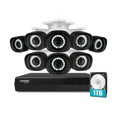 Defender Sentinel 4K Ultra HD POE Wired NVR Security System with 8 Cameras, Color Night Vision