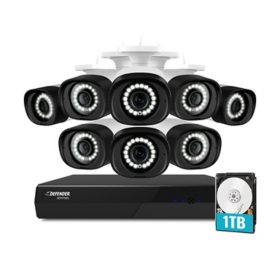 Defender Sentinel 4K Ultra HD POE Wired 1TB NVR Security System With 8 Metal Cameras, Smart Human Detection, Color Night Vision & Mobile App