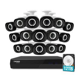 Defender Sentinel 4K Ultra HD POE Wired 12 TB NVR Security System with 16 Cameras, Color Night Vision, Smart Human Detection & Mobile App