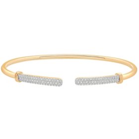 0.50 CT. T.W. Diamond 2-Bars Open Bangle in 14k Yellow Gold (HI, I1)