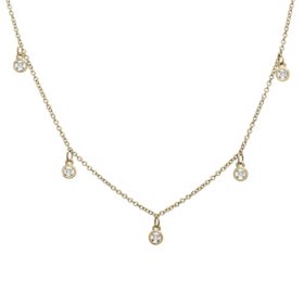 0.10 CT. T.W. Station Necklace in 14K Yellow Gold