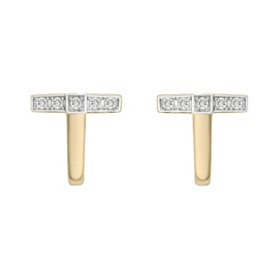 0.10 CT. T.W. Diamond Curve Earrings in 14K Yellow Gold 