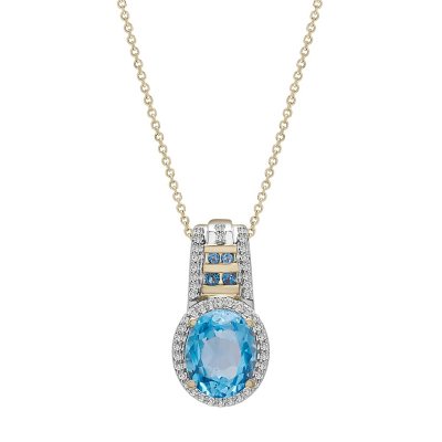 JewelersClub Sky Blue Topaz Gemstone Necklace for Women & Girls