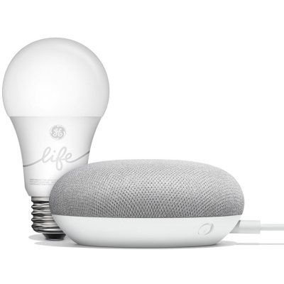 Google Home Mini Chalk and GE C-Life Smart Bulb - Sam's Club