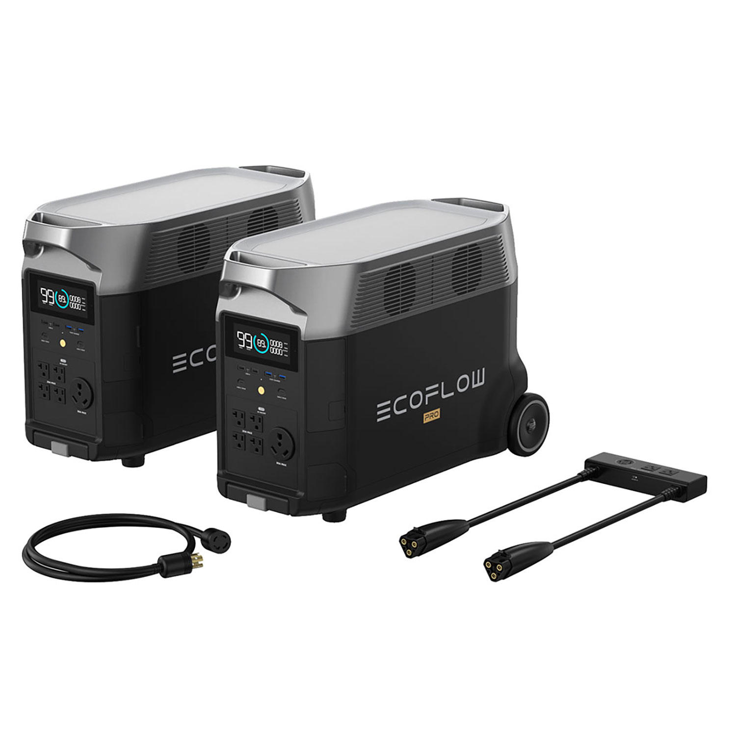 EcoFlow Whole-Home Backup Solutions with 2 * DELTA Pro + Double Voltage Hub