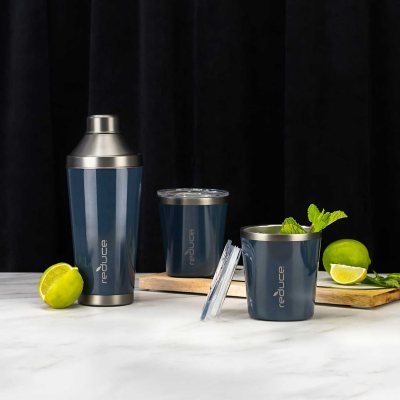 Reduce Cocktail 3Piece Shaker Set with 10oz. Lowball Tumblers