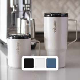 Reduce Vacuum Insulated Stainless Steel Hot1 Coffee Mug Set With Steam Release Lid, 14 oz. and 24 oz.		