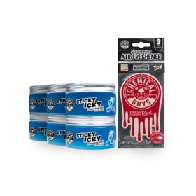 Chemical Guys 9-Piece Interior Kit with Sticky Icky Cleaning Gel 6-pack and 3-pack Hanging Air Fresheners