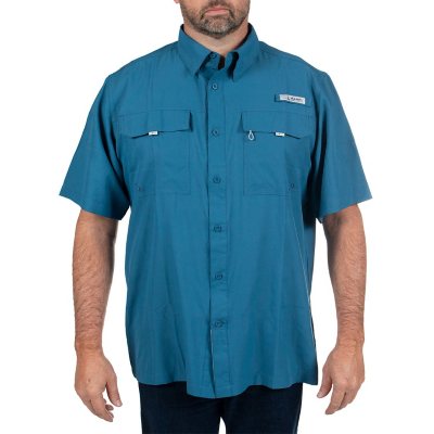 American Outdoorsman Short Sleeve Fishing Shirt Light Blue M for sale online