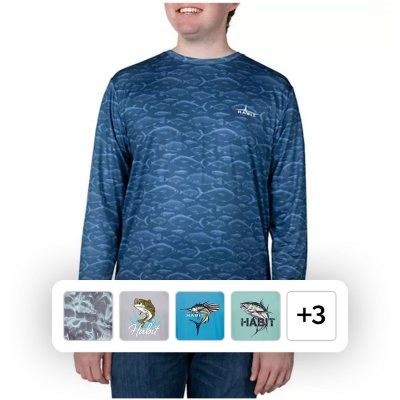 Habit Men's UPF 40+ UV Protection Performance Fishing Tee, Assorted