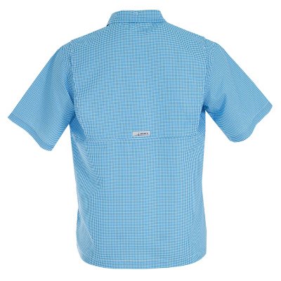 Habit Men's UPF40+ Crayfish Creek Short Sleeve River Shirt (Vivid Blue  Plaid, XXXL) 