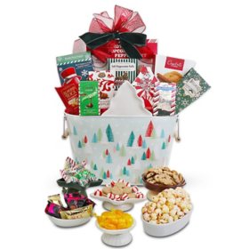 Winter Holiday Trees Gift Basket