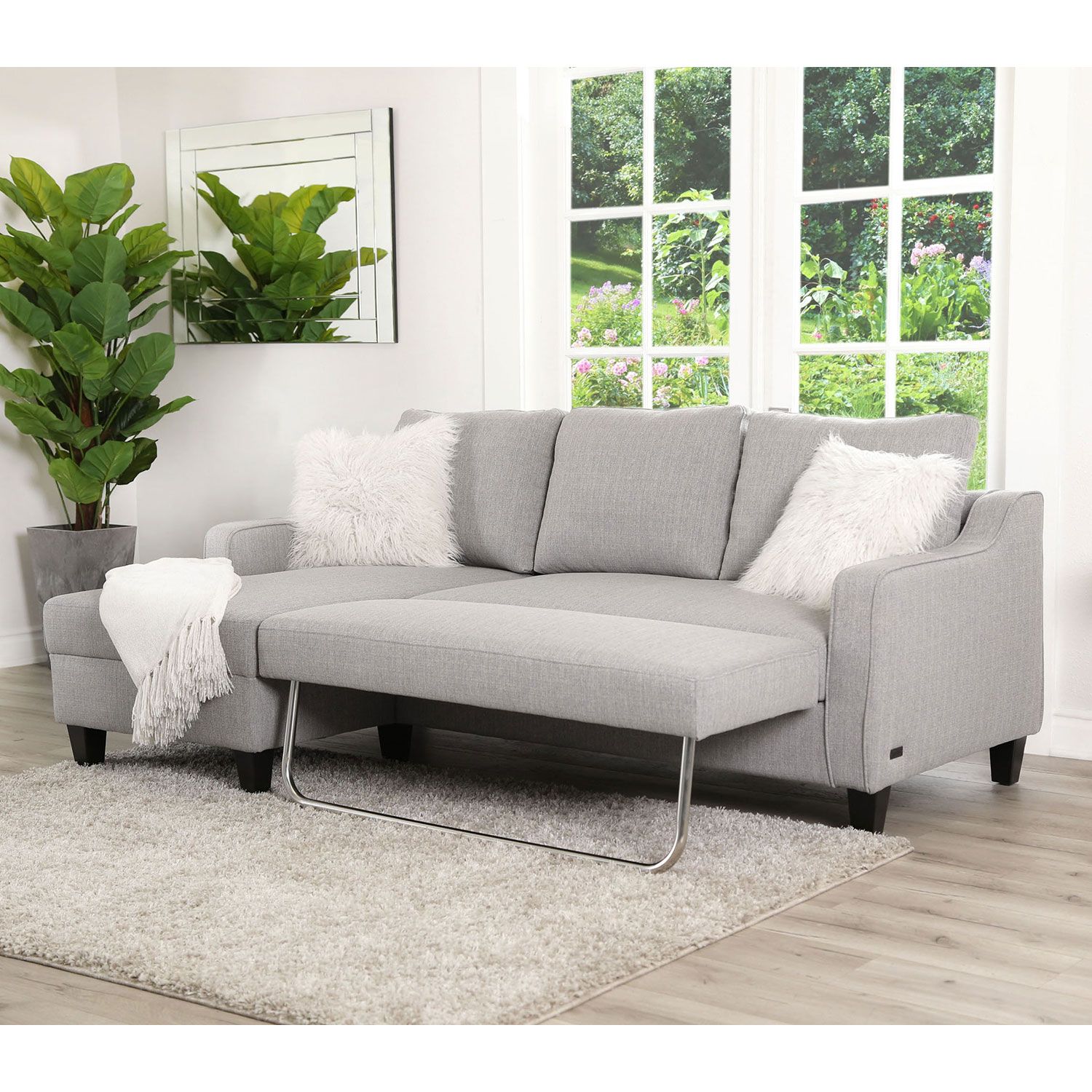 Lark Gray Convertible Sectional Sleeper Sofa