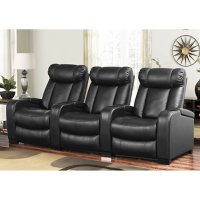 Larson Leather Power Reclining Home Theater Seating, 3-Piece Set