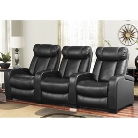 Larson 3 Piece Leather Reclining Home Theater Seating