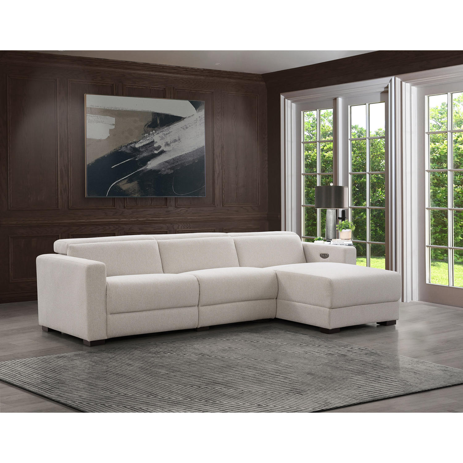Abbyson Living Everly Power Reclining Fabric Sectional Sofa