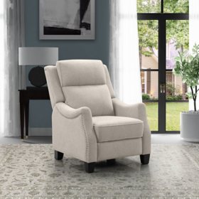 Calvin Fabric Pushback Reclining Armchair, Assorted Colors