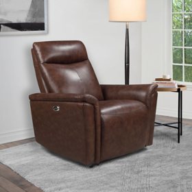 Kate Top-Grain Leather Power Recliner, Assorted Colors