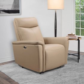 Kate Top-Grain Leather Power Recliner, Assorted Colors