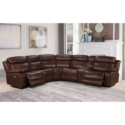 Hawthorne 6Piece TopGrain Leather Power Reclining Sectional only