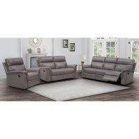 Franklin Top-Grain Leather 3-Piece Reclining Sofa, Loveseat and Chair Set, Assorted Colors