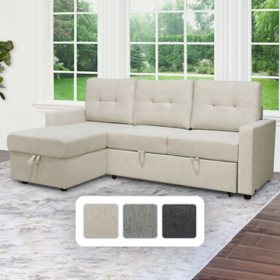 Kylie Storage Sectional with Pullout Bed, Assorted Colors