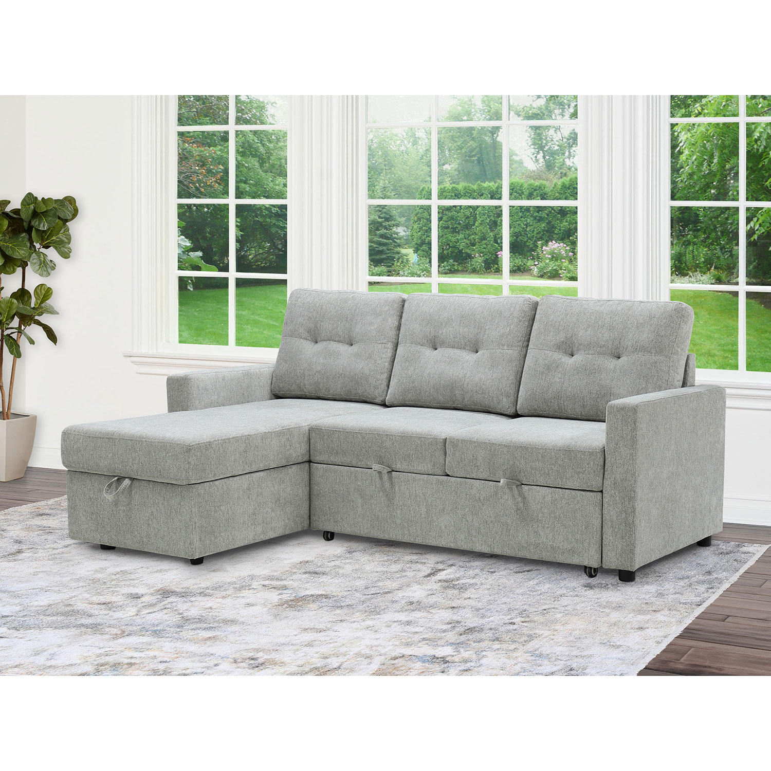 Kylie Reversible Storage Sectional Sofa with Pullout Bed