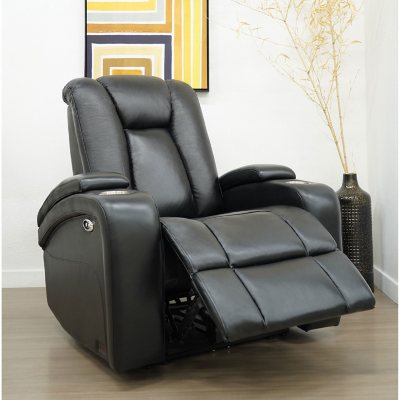 Davis Top-Grain Leather Power Theater Recliner, Assorted Colors - Sam's Club