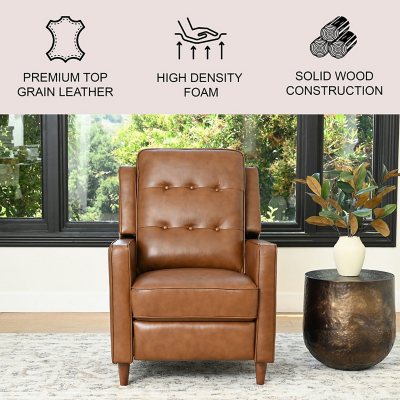 Camel color leather discount recliner