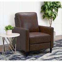 Crestview Top-Grain Leather Pushback Recliner, Assorted Colors