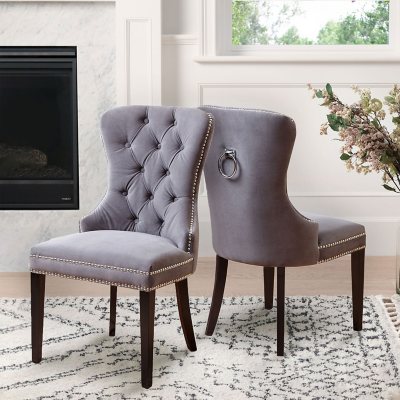 Gray discount velvet chair