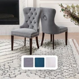 Milano Velvet Button-Tufted Dining Chair, Assorted Colors