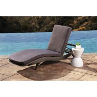 Atlantic Gray Wicker Outdoor Chaise Lounge with Cushion
