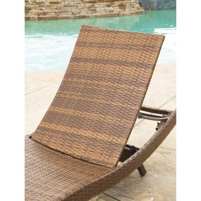 Loyola Outdoor Adjustable Wicker Chaise Set of 2 Assorted Colors