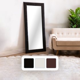 Emma Full-Length Floor Mirror, Leather Frame, Assorted Colors