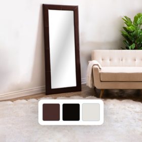 Emma Full-Length Floor Mirror, Leather Frame, Assorted Colors