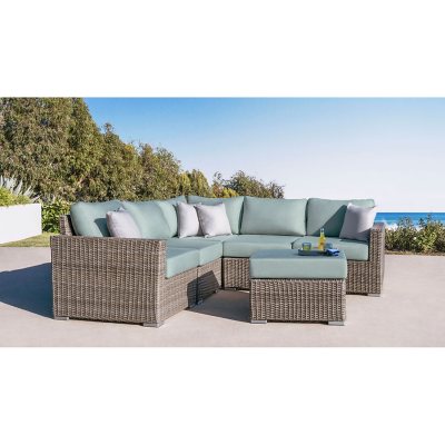 Abbyson Rowan 6-Piece Modular Patio Sectional Set With Sunbrella Fabric