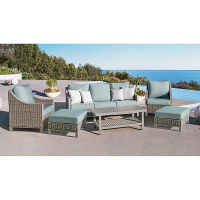 Abbyson Rowan 6-Piece Seating Patio Set with Sunbrella Fabric